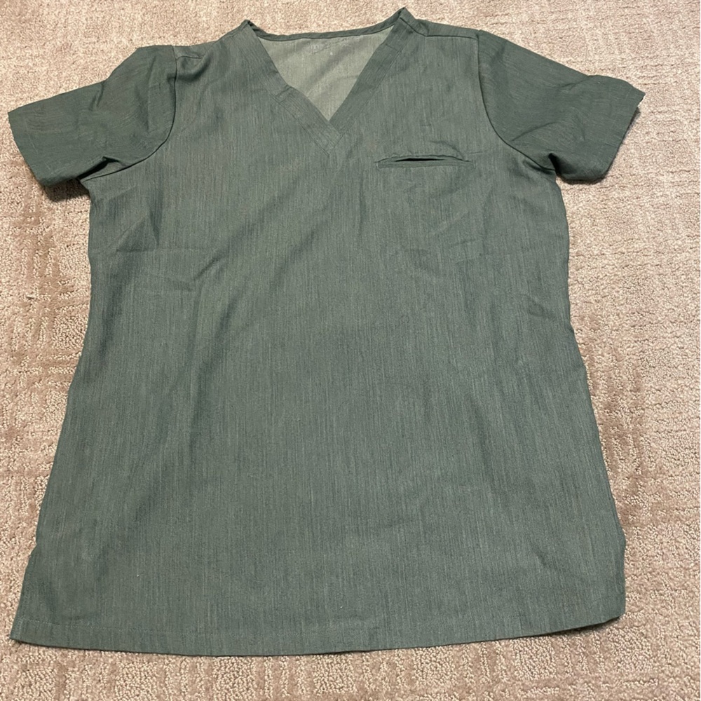 {Mandala} Scrub Set | One Pocket Top (S) & Joggers (S Petite) - Heather Olive - Picture 8 of 14